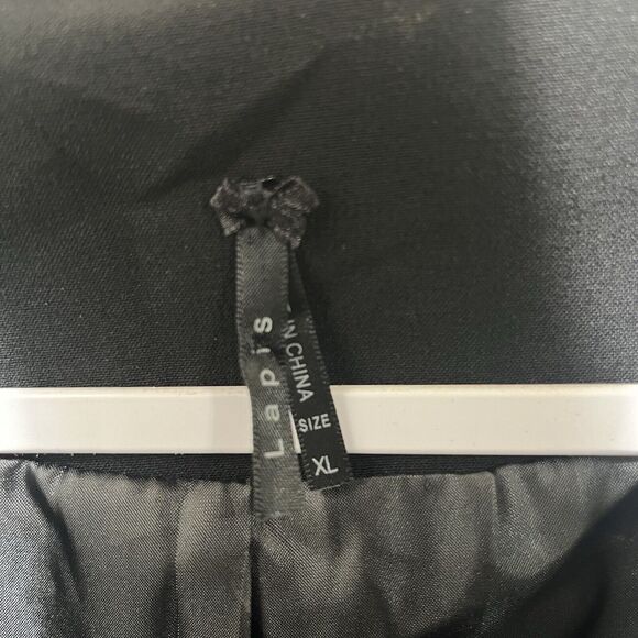 Lapis Black Peacoat Jacket, Womens Size XL, Academia, Oversized Buttons, Pockets - Picture 2 of 6